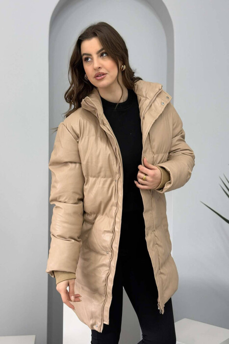 ONE COLOR WOMEN PUFFER JACKET BEIGE/BEZHE 