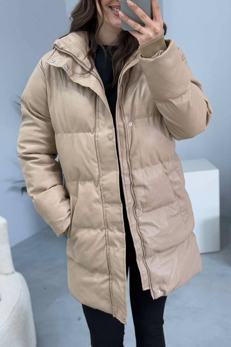 ONE COLOR WOMEN PUFFER JACKET BEIGE/BEZHE - 2