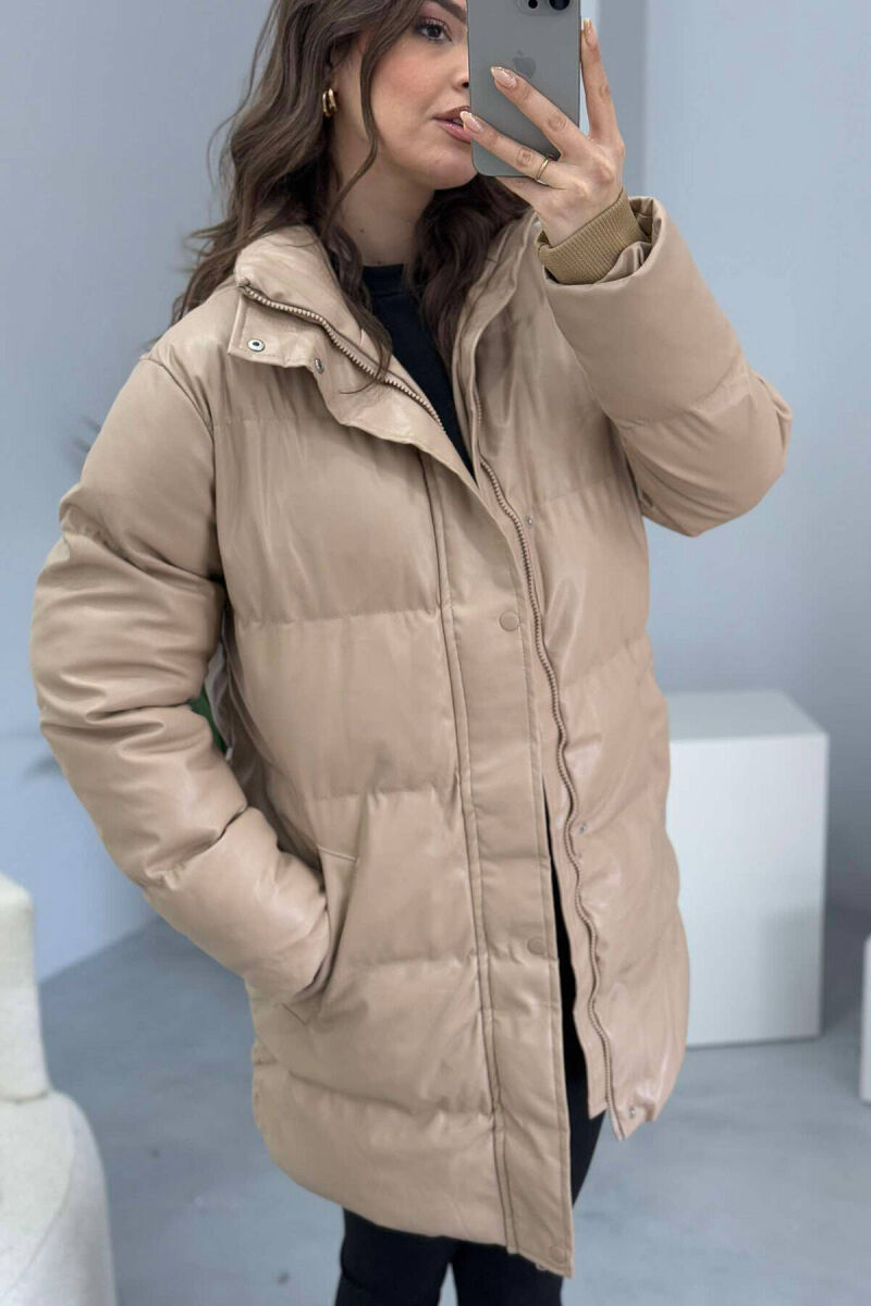 ONE COLOR WOMEN PUFFER JACKET BEIGE/BEZHE - 3