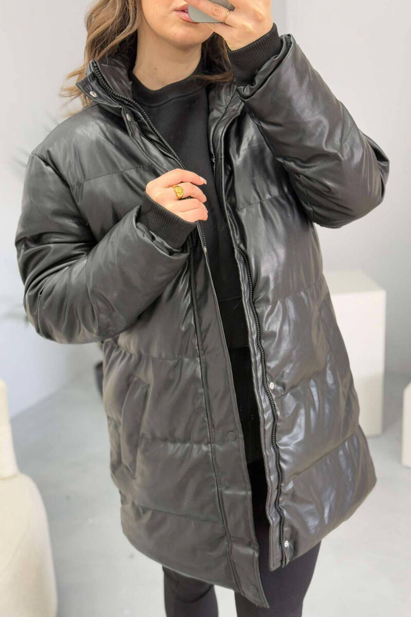 ONE COLOR WOMEN PUFFER JACKET BLACK/ E ZEZE - 2
