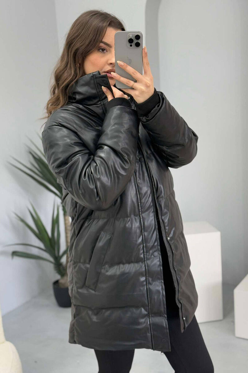 ONE COLOR WOMEN PUFFER JACKET BLACK/ E ZEZE - 6