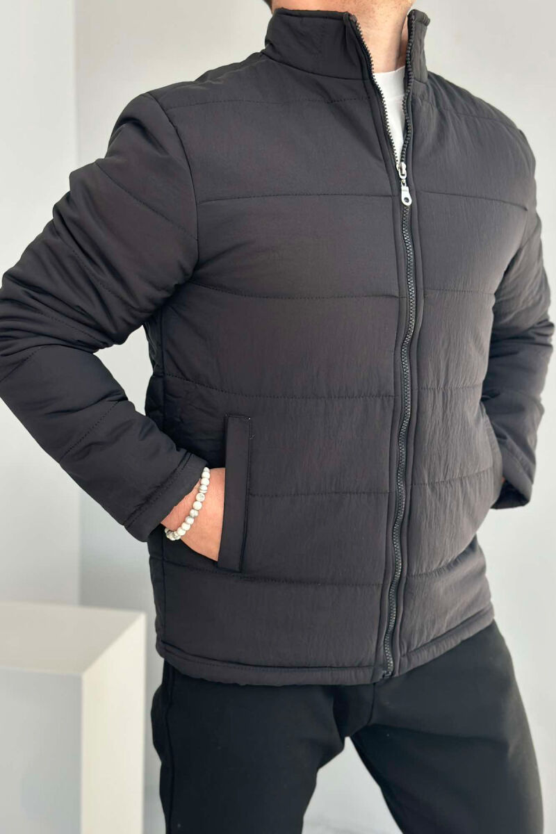 ONE COLOR MEN PUFFER JACKET BLACK/ E ZEZE - 3