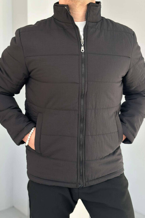 SIMPLE MEN PUFFER JACKET IN BLACK COLOR 