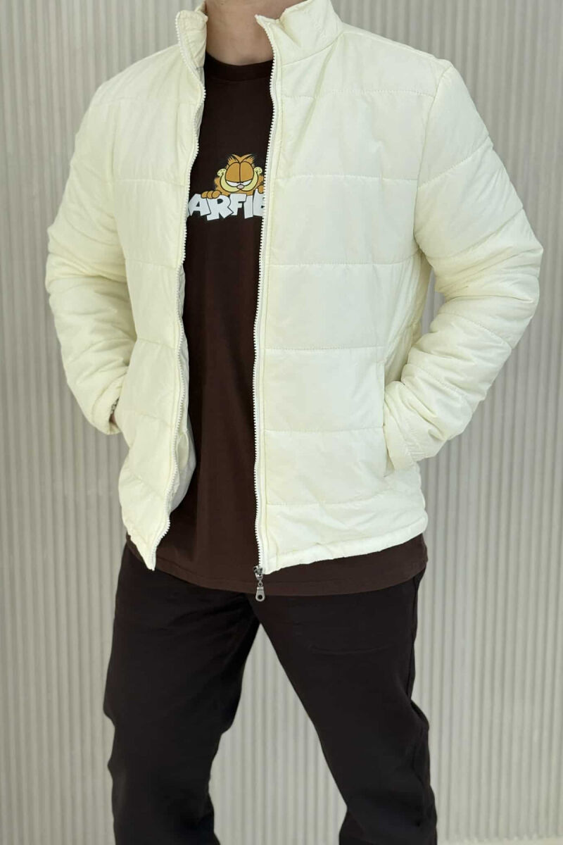 ONE COLOR MEN PUFFER JACKET CREAM/KREM - 4