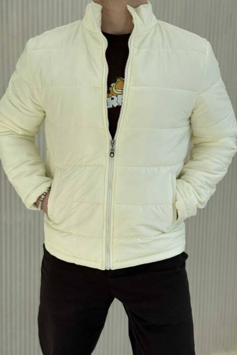 ONE COLOR MEN PUFFER JACKET CREAM/KREM - 5