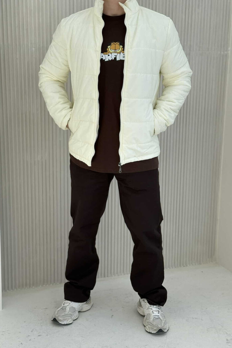 ONE COLOR MEN PUFFER JACKET CREAM/KREM - 4