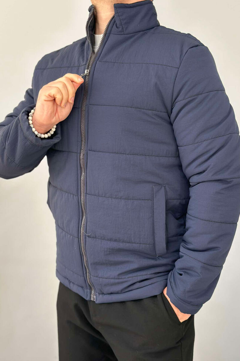 ONE COLOR MEN PUFFER JACKET DARK BLUE/BEE - 3