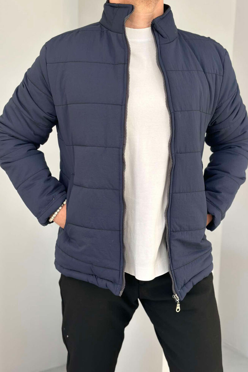 ONE COLOR MEN PUFFER JACKET DARK BLUE/BEE - 4