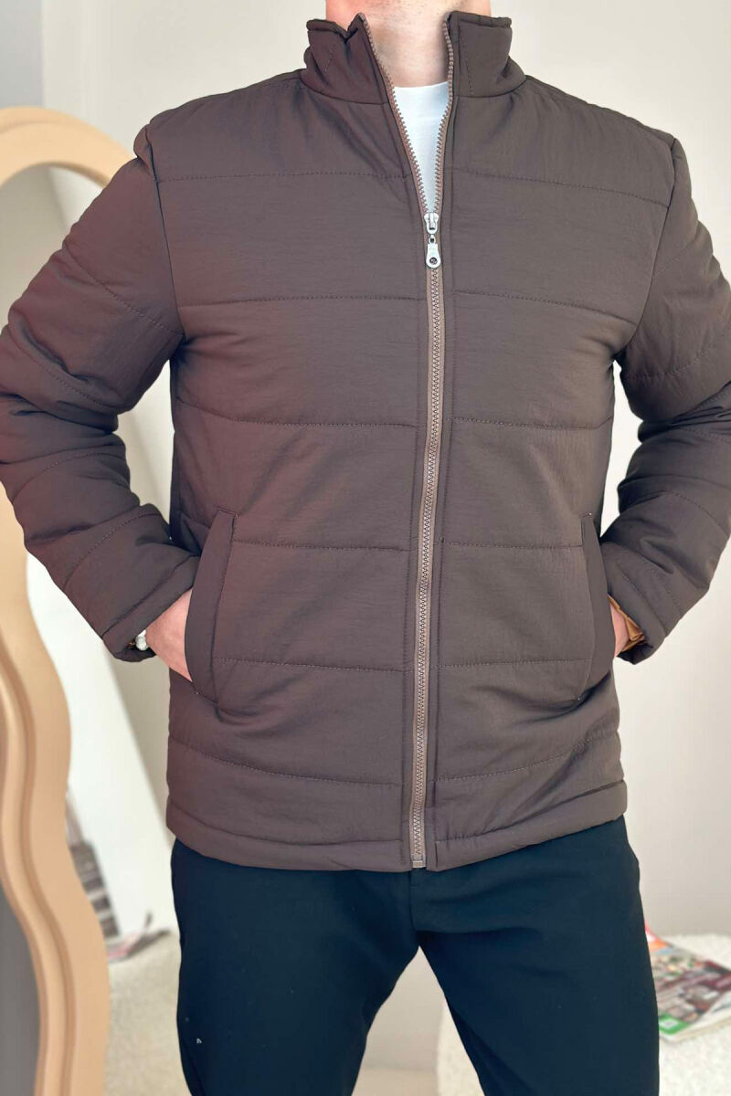 ONE COLOR MEN PUFFER JACKET DARK BROWN/KAE - 3