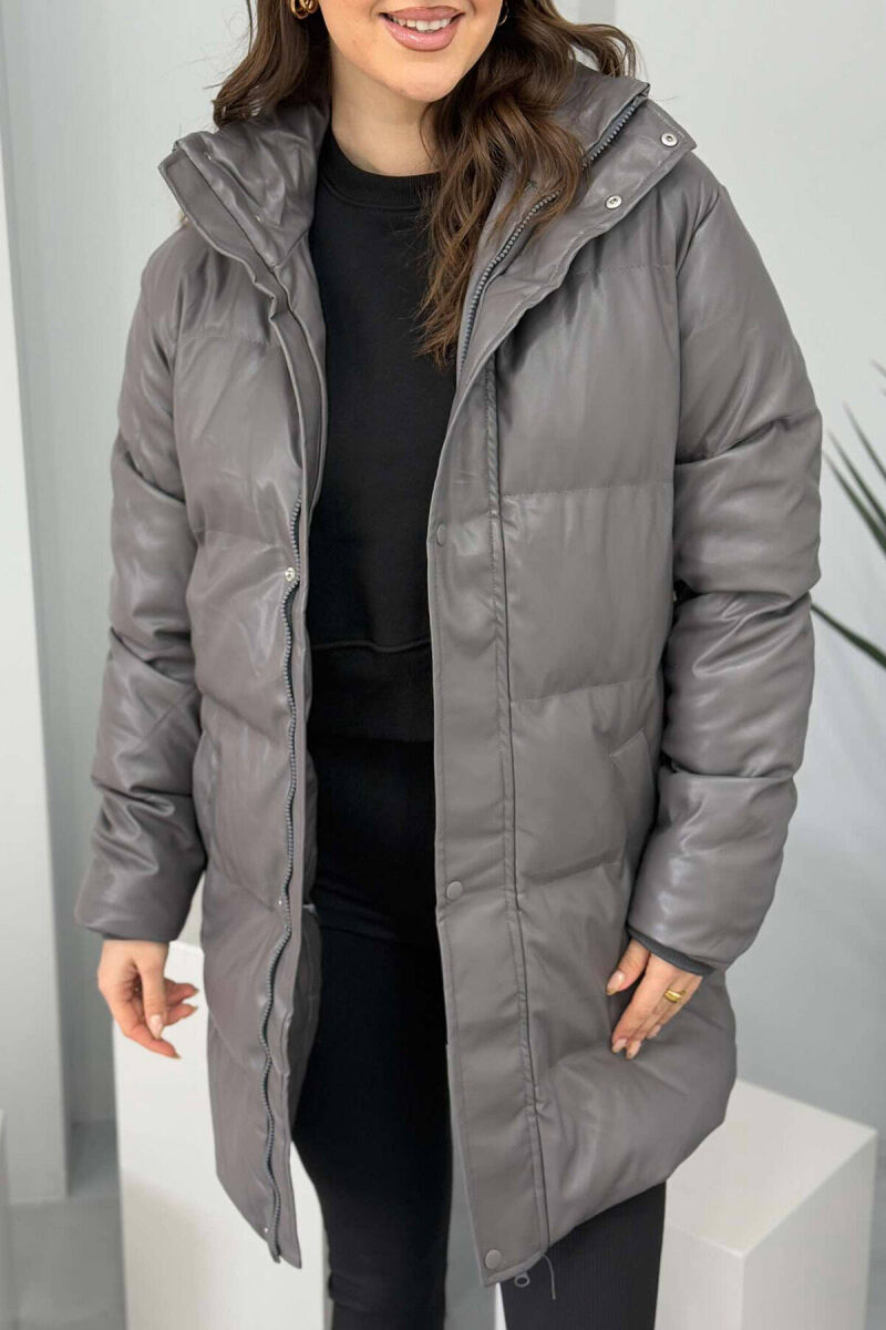 ONE COLOR WOMEN PUFFER JACKET DARK GREY/GEE - 2