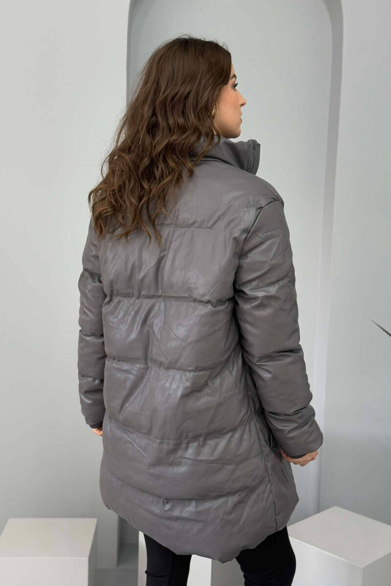 ONE COLOR WOMEN PUFFER JACKET DARK GREY/GEE - 3