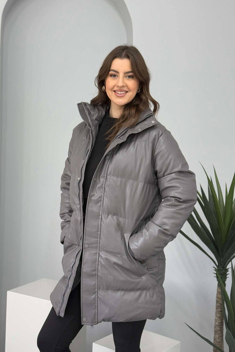 ONE COLOR WOMEN PUFFER JACKET DARK GREY/GEE - 6