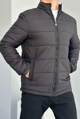 ONE COLOR MEN PUFFER JACKET GLOSSY BLACK-ZEZE SHKELQIM 