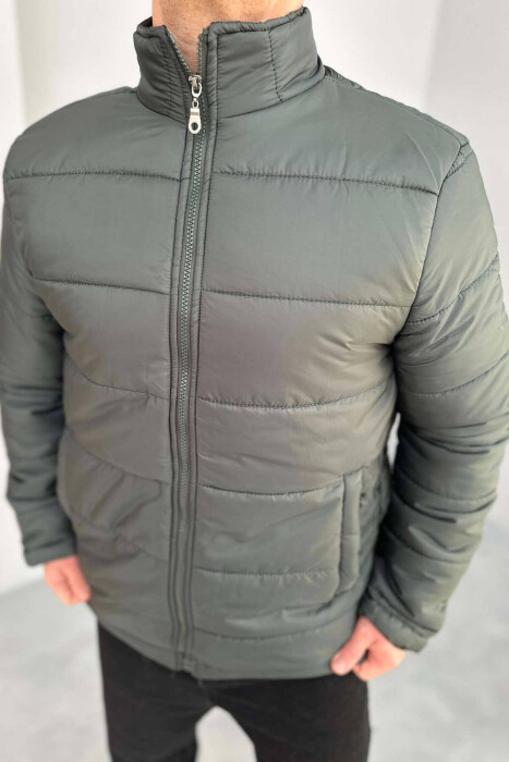 SIMPLE MEN PUFFER JACKET IN GREEN FOREST COLOR 