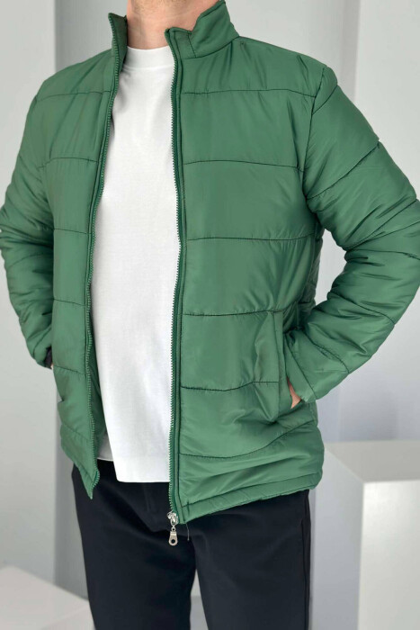 ONE COLOR MEN PUFFER JACKET GREEN/JESHILE - 2