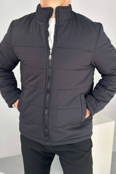 SIMPLE MEN PUFFER JACKET IN MIDNIGHT BLUE COLOR 