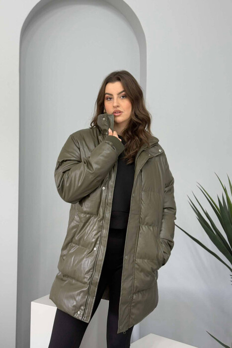 ONE COLOR WOMEN PUFFER JACKET OLIVE/ULLI 