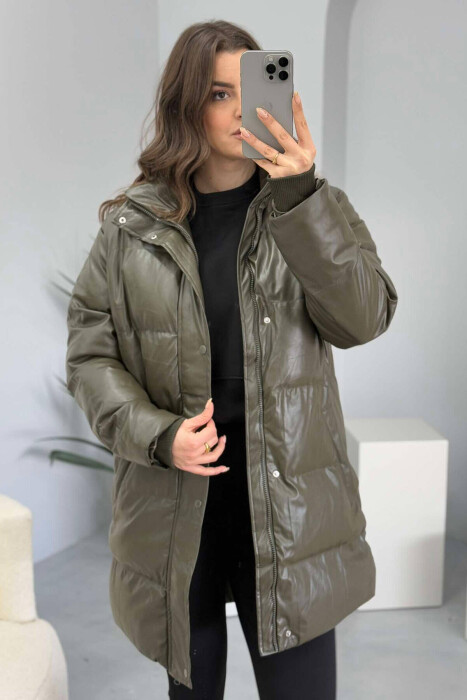 ONE COLOR WOMEN PUFFER JACKET OLIVE/ULLI - 3