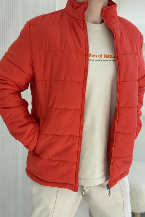 ONE COLOR MEN PUFFER JACKET ORANGE/PORTOKALLI - 2