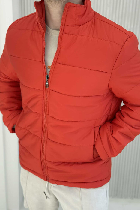 ONE COLOR MEN PUFFER JACKET ORANGE/PORTOKALLI - 4