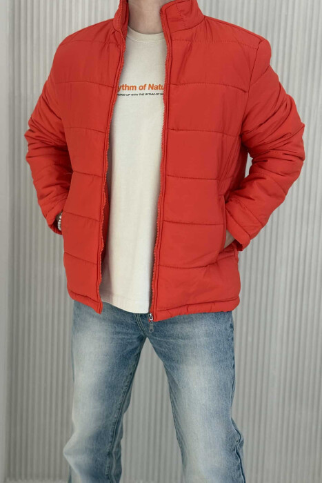 ONE COLOR MEN PUFFER JACKET ORANGE/PORTOKALLI - 5