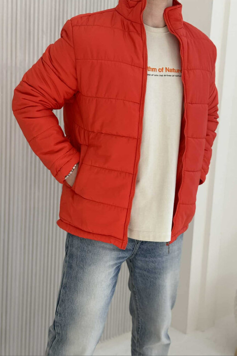 ONE COLOR MEN PUFFER JACKET ORANGE/PORTOKALLI - 6