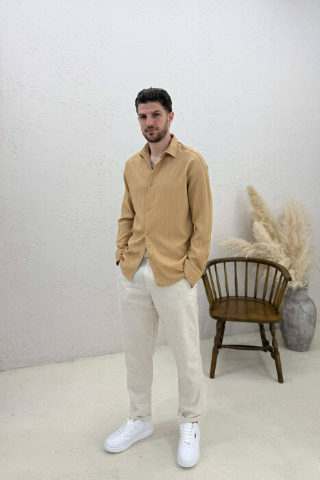 ONE COLOR MEN SHIRT BEIGE/BEZHE - 3