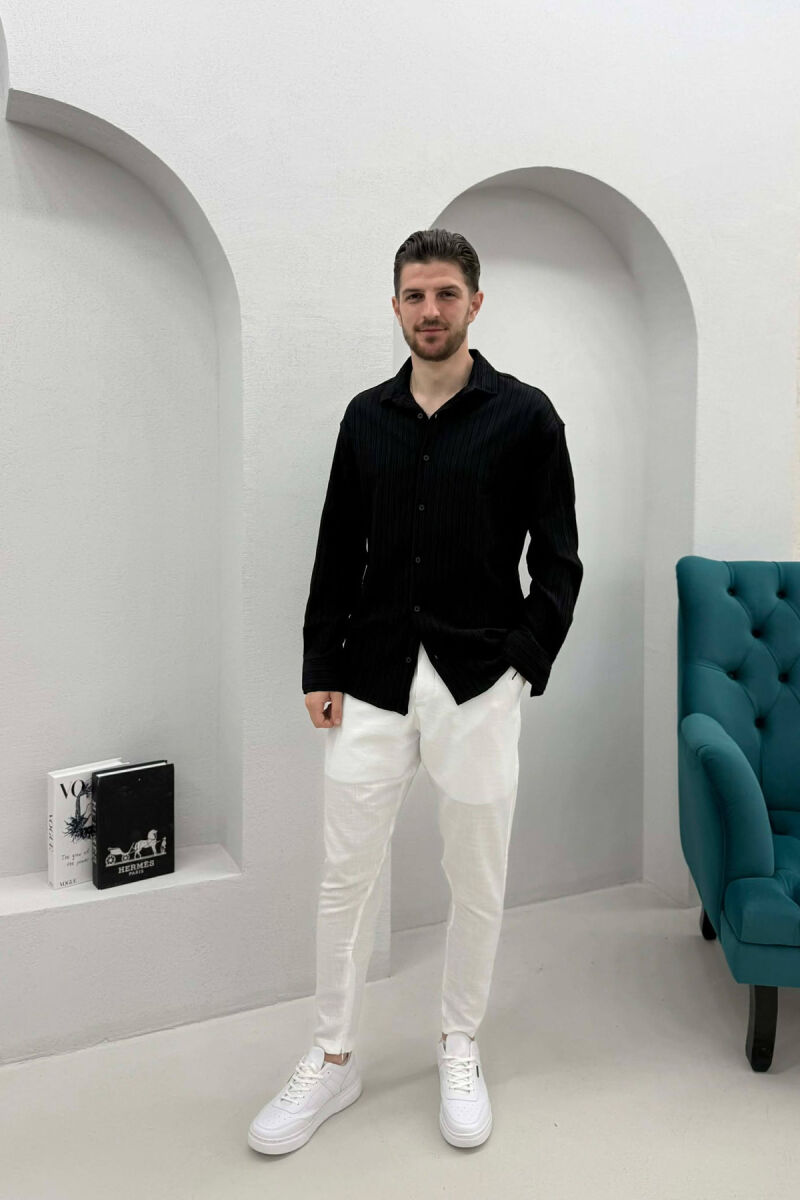 ONE COLOR MEN SHIRT BLACK/ E ZEZE - 3