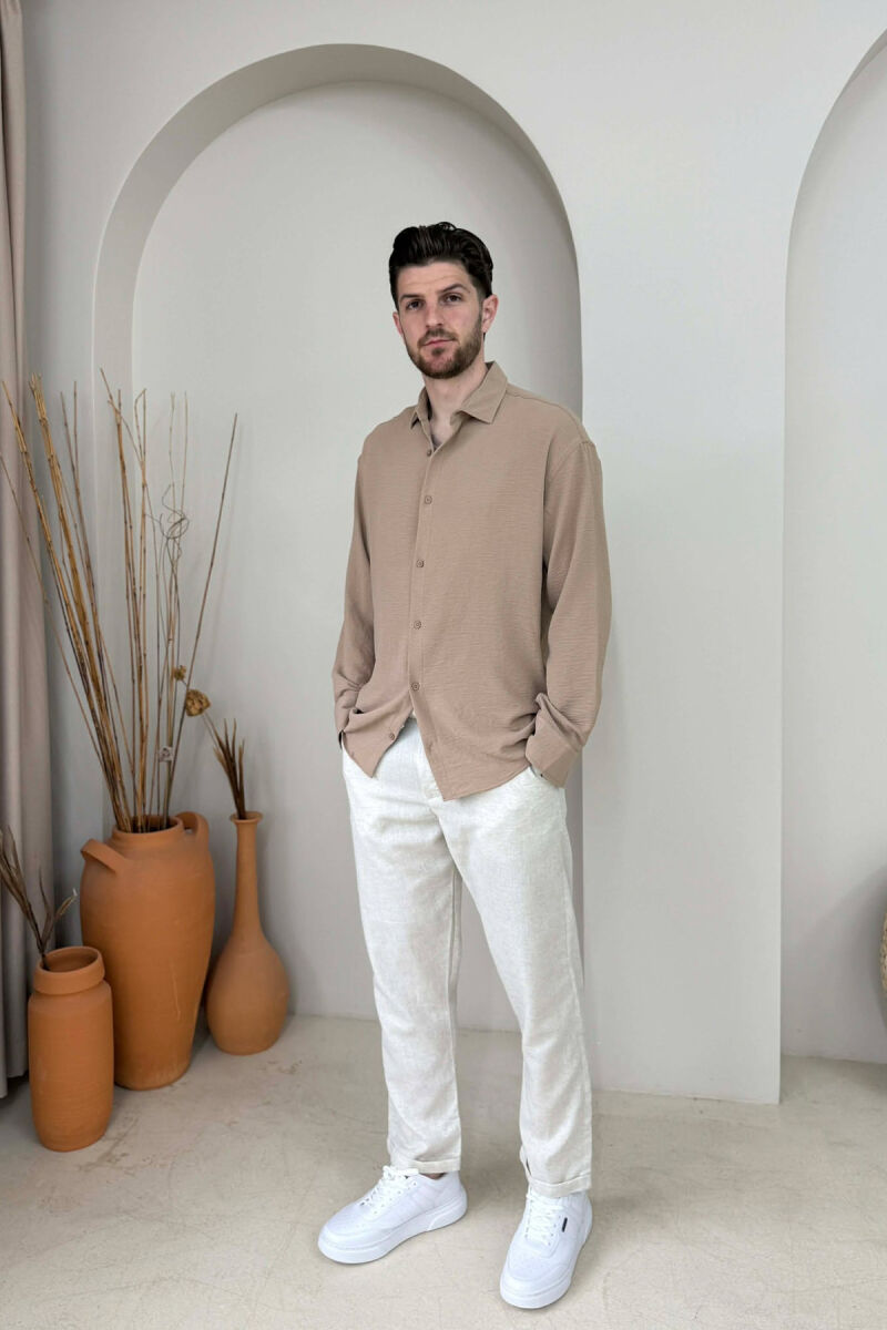 ONE COLOR MEN SHIRT DARK BEIGE/BEZHE ERRET - 2
