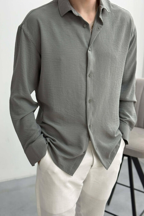ONE COLOR MEN SHIRT GREY ASH/GRI HIRI - 3