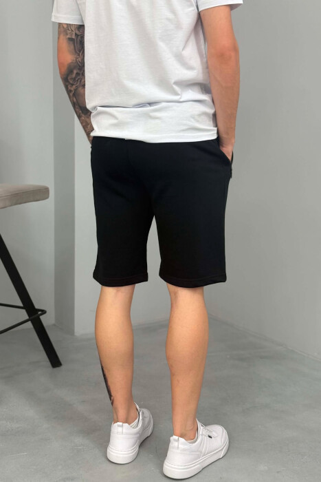 ONE COLOR MEN SHORT SWEATPANTS BLACK/ E ZEZE - 3