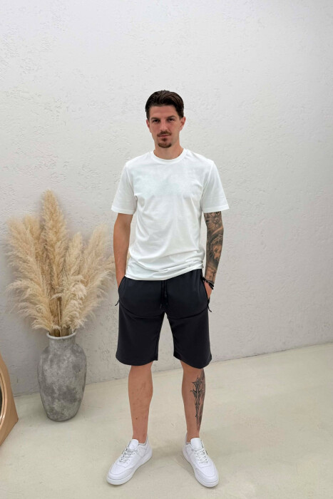 ONE COLOR MEN SHORT SWEATPANTS DARK GREY/GEE - 1