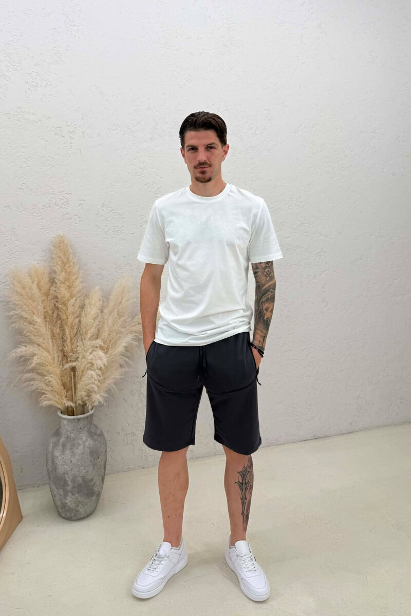 ONE COLOR MEN SHORT SWEATPANTS DARK GREY/GEE - 1