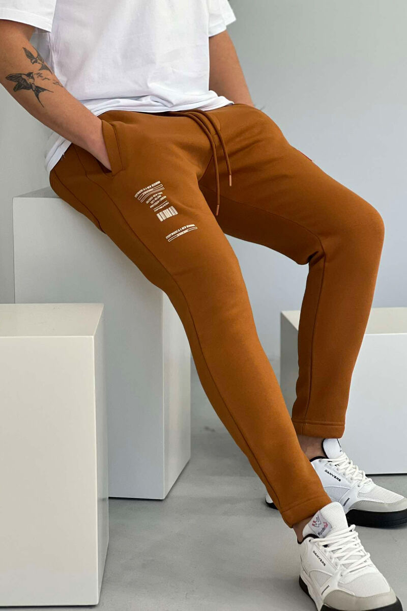 ONE COLOR MEN SWEATPANTS BROWN/KAFE - 1