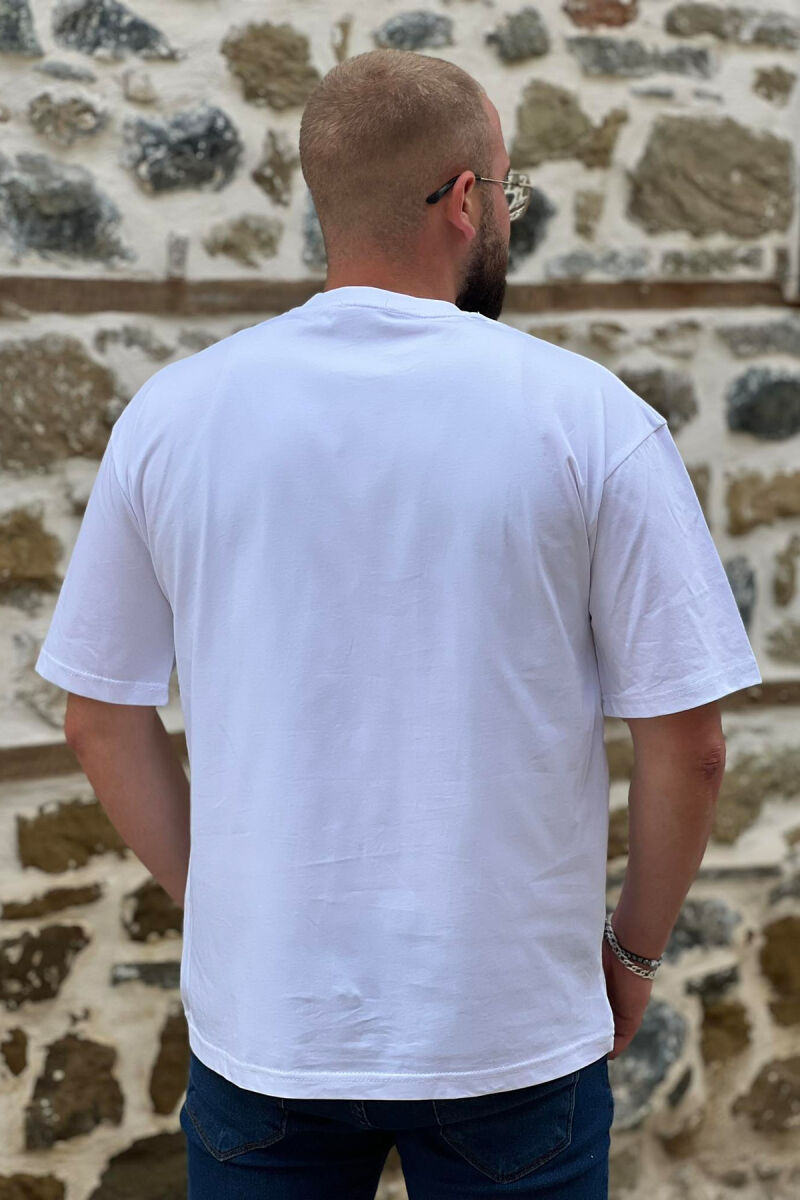 ONE COLOR MEN T-SHIRT WHITE-E BARDHE - 2