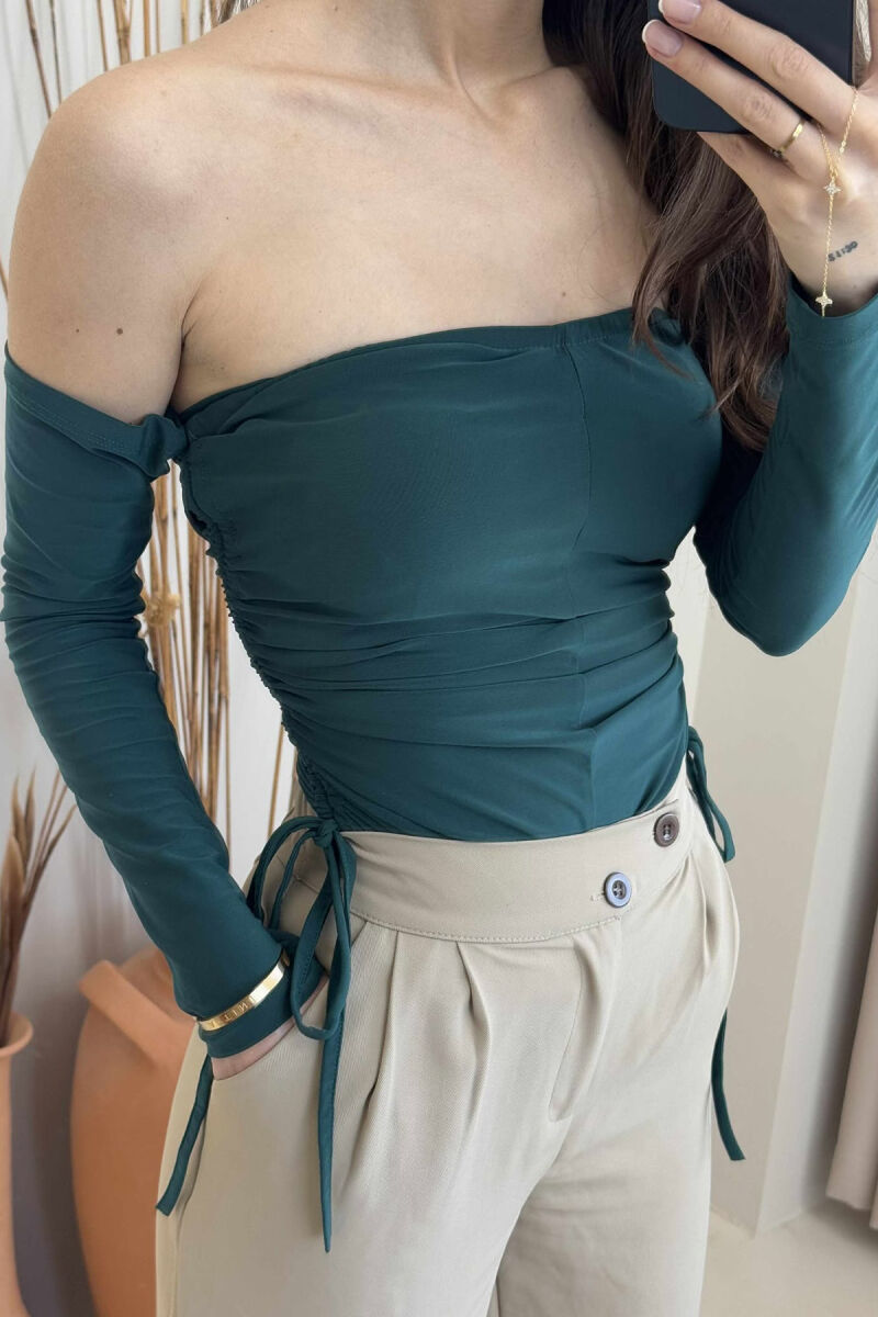 ONE COLOR OPEN NECK WOMEN BODY GREEN/JESHILE - 2