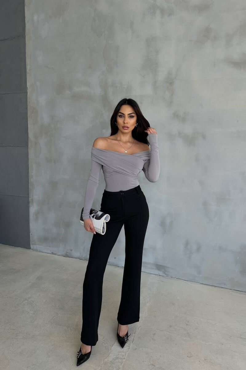 ONE COLOR OPEN NECK WOMEN BODY GREY/GRI - 3