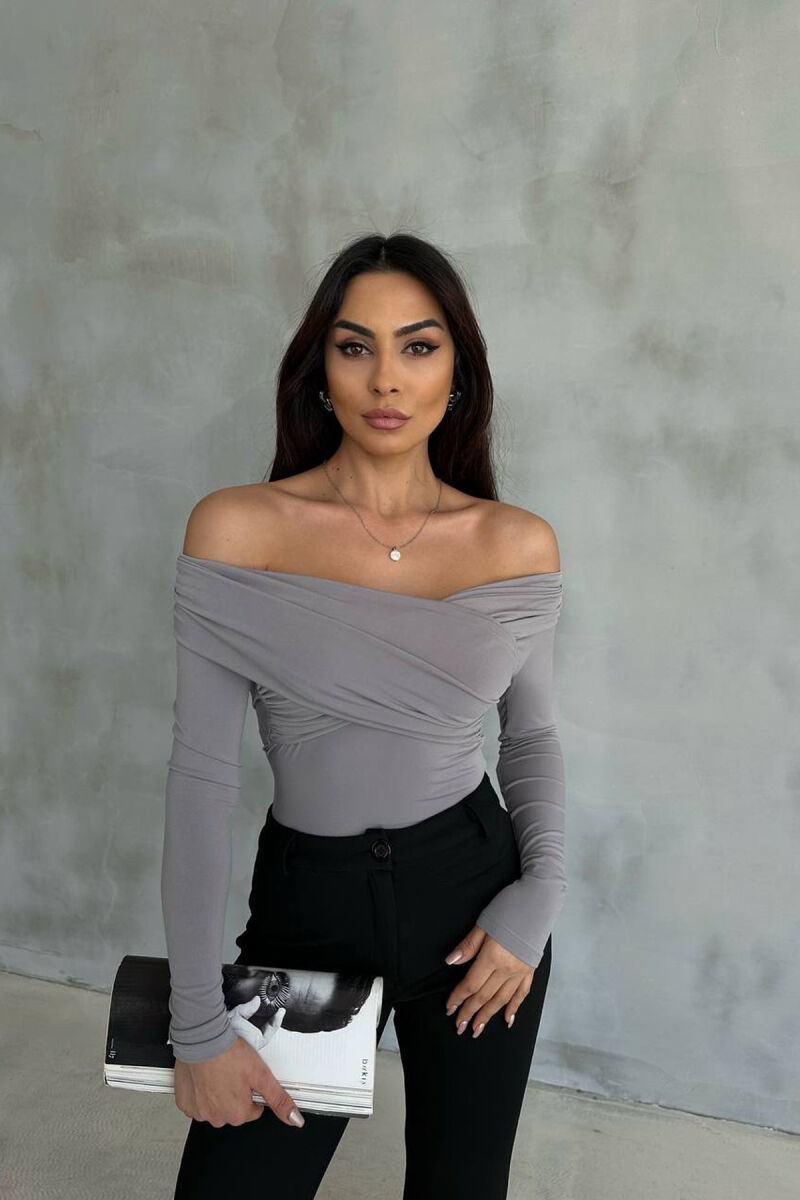 ONE COLOR OPEN NECK WOMEN BODY GREY/GRI - 2