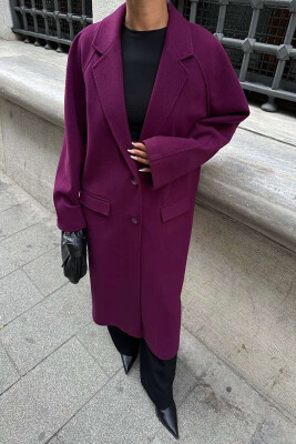 ONE COLOR OVERSIZE WOMAN COAT BURGUNDY/VISHNJE 