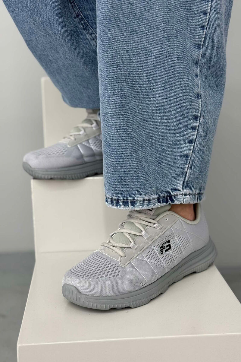 ONE COLOR PLATFORM LACING MEN SNEAKERS LIGHT GREY/GZ - 1