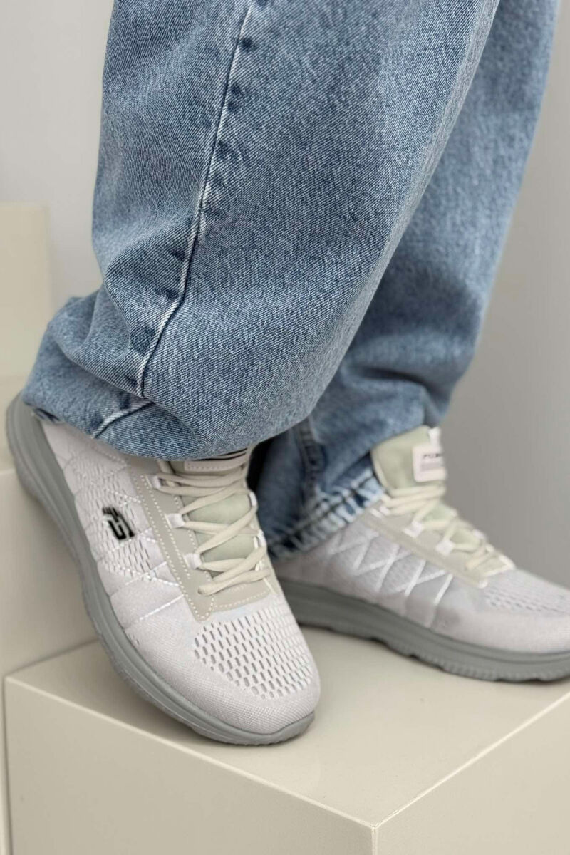 ONE COLOR PLATFORM LACING MEN SNEAKERS LIGHT GREY/GZ - 3