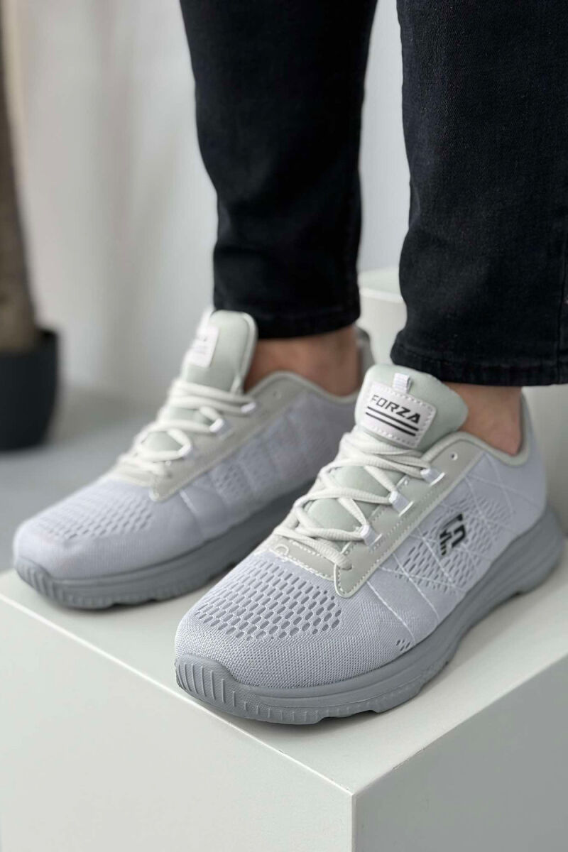 ONE COLOR PLATFORM LACING MEN SNEAKERS LIGHT GREY/GZ - 6