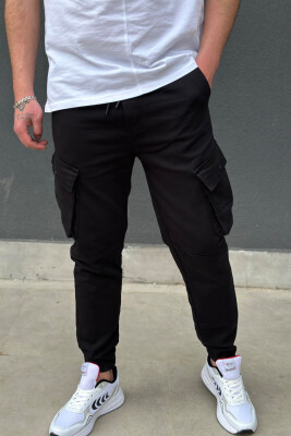 ONE COLOR POCKET MEN CARGO PANTS BLACK/ E ZEZE 