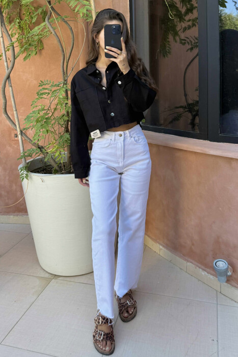 ONE COLOR POCKETS SIMPLE WOMEN SHIRT BLACK/ E ZEZE - KLAUDIO FASHION