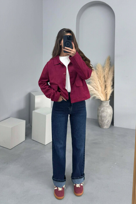 ONE COLOR POCKETS WOMEN JACKET PURPLE/LEJLA 