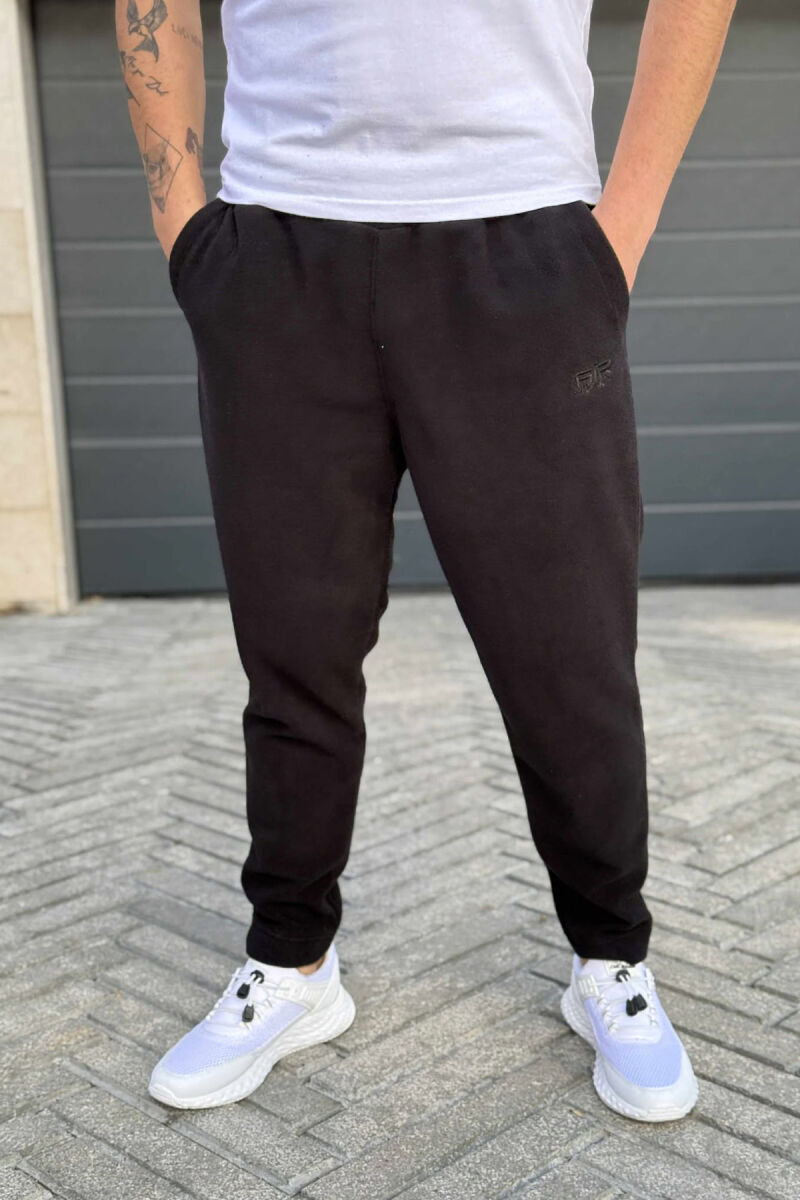 ONE COLOR POLAR SIMPLE MEN SWEATPANTS BLACK/ E ZEZE - 1