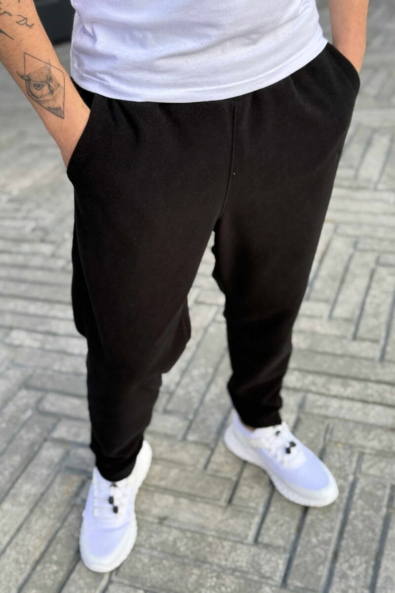 ONE COLOR POLAR SIMPLE MEN SWEATPANTS BLACK/ E ZEZE - 2