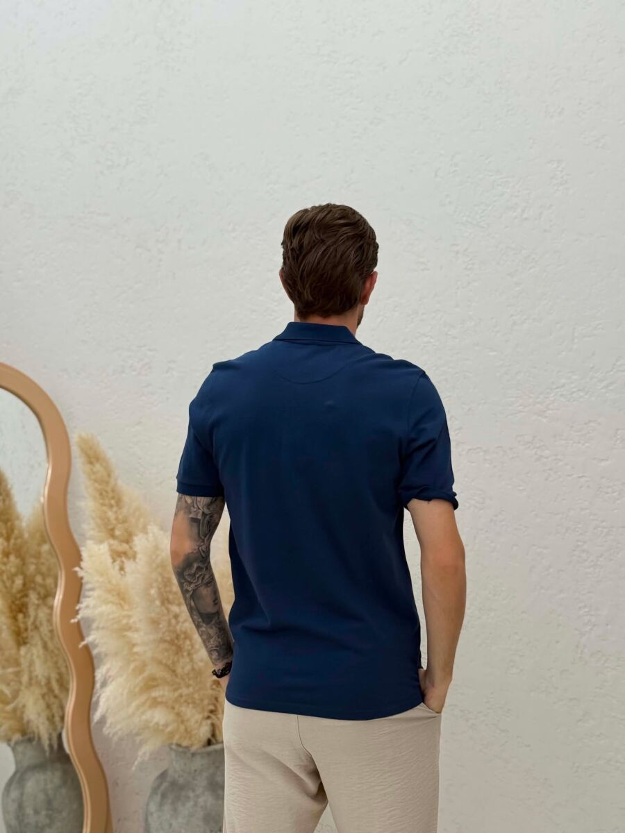 ONE COLOR POLO NECK MEN T-SHIRT BLUE/BLU - 2