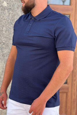 ONE COLOR POLO NECK MEN T-SHIRT BLUE/BLU 