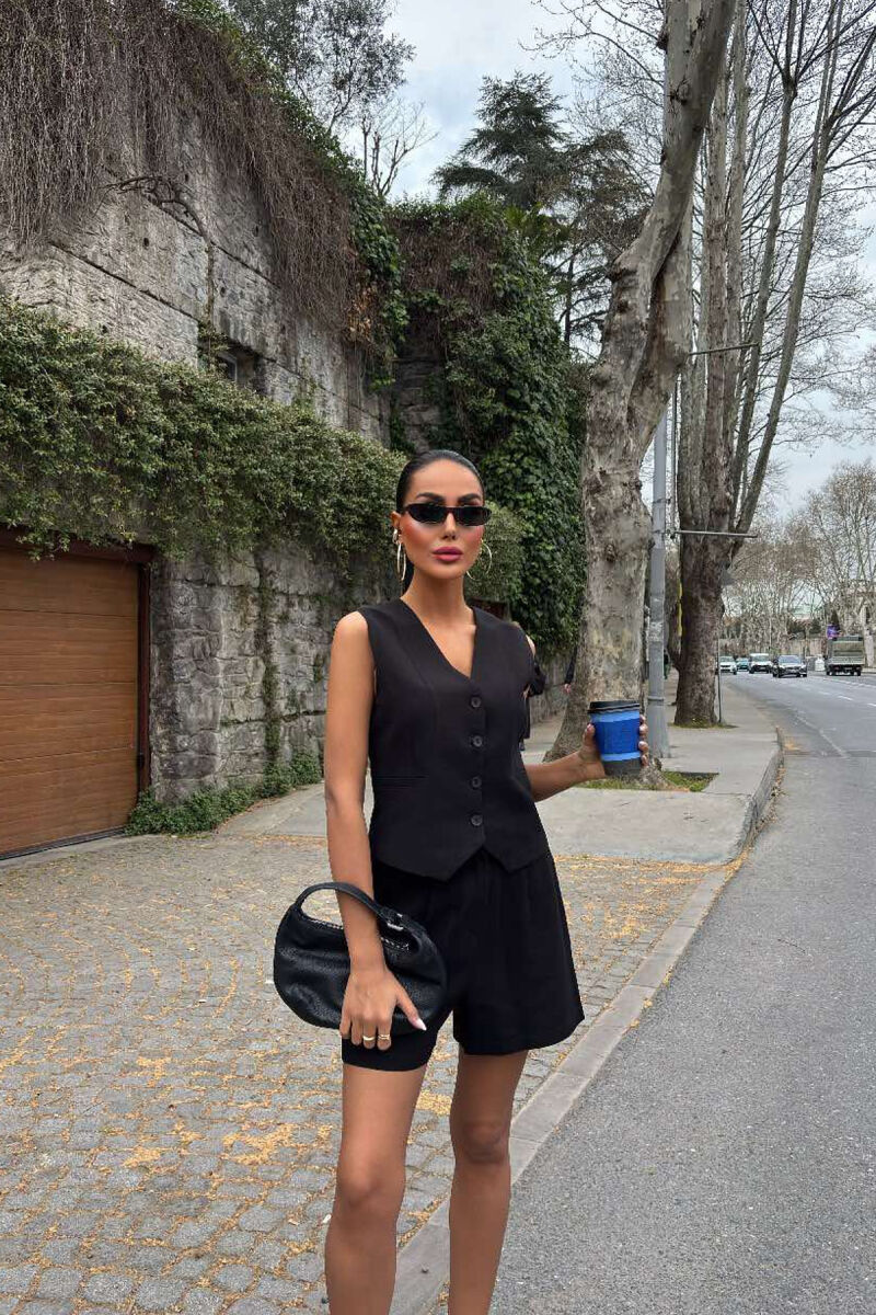 ONE COLOR PREMIUM VEST+SHORTS WOMEN SET BLACK/ E ZEZE - 2